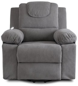 Elektromosan Vezérelhető Masszázsfunkciós Relaxfotel Szürke Színben, Felállást Segítő Funkcióval. FENIX