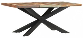 tömör újrahasznosított fa étkezőasztal 180 x 90 x 76 cm