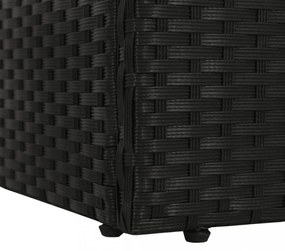 fekete polyrattan kerti ágy 195 x 60 cm