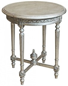 Lucile antikolt ezüst barokk asztal 65x65x75 cm