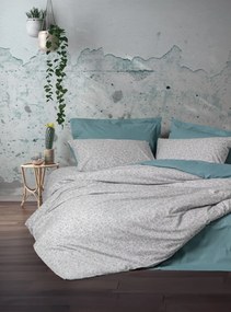 June Ranforce egyszemélyes ágyneműhuzat garnitúra feszített lepedővel 100 × 200+30 cm, menta