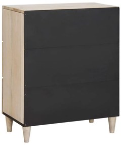 Széf fiókkal tárolóval Fehér 60 x 33 x 75 cm tömör mangófa