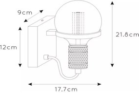 Lucide 30271/01/30 - Fali lámpa OTTELIEN 1xE27/60W/230V fekete