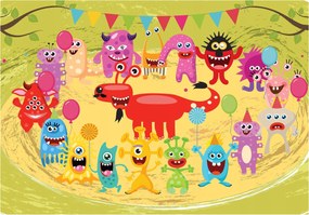 Vinyl fotótapéta Vidám szörnyek lufik a gyerekszobába 312x219 +ragasztó