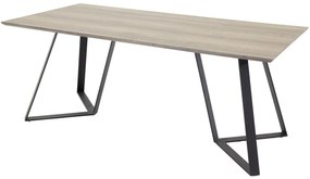 Asztal Dallas 372Fekete, Fényes fa, 75x90x180cm, Közepes sűrűségű farostlemez, Fém