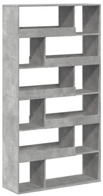 betonszürke szerelt fa könyvespolc 100 x 33 x 187,5 cm