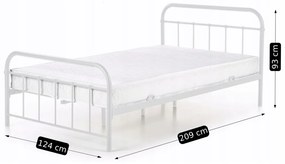 Fehér Fém Ágykeret 120x200 cm PABLO