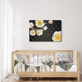 Fehér rózsa virágok képe (90x60 cm)