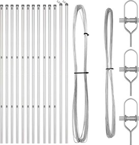 vidaXL Kerítésoszlop 13 pcs Ezüst Acél