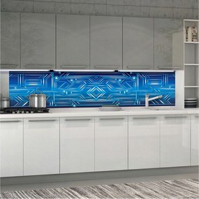 Fotótapéta Geometria Fény Absztrakt Kék figurák 250x60 +ragasztó