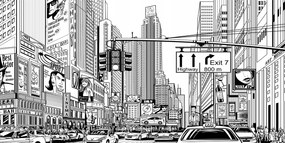 Fotó üvegfestmény New York utcái 140x70