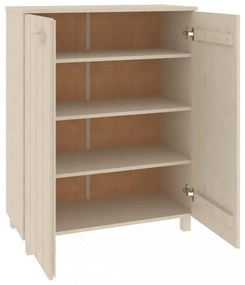 HAMAR mézbarna tömör fenyőfa cipőszekrény 85 x 40 x 108 cm