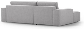 Világosszürke buklé kinyitható sarokkanapé (bal oldali) Jodie – Micadoni Home