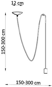 Fekete függőlámpa Spider – Sollux