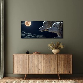 Farkas üvöltés a holdra képe (120x50 cm)
