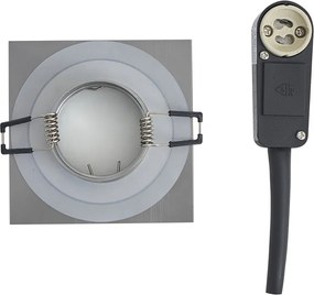 6 darabos modern, szögletes, gunmetal színű, süllyesztett spotlámpa szett IP44 - Qure