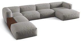 Világosszürke moduláris sarokkanapé (bal oldali-U alakú) Martina – Micadoni Home
