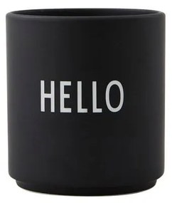 Fekete porcelán bögre 300 ml Hello – Design Letters