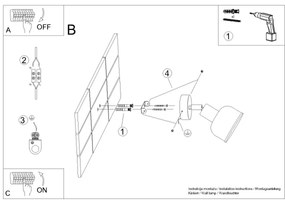 Sollux SL.1313 - Fali spotlámpa ELBA 1xE27/15W/230V fehér