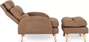 Kényelmes Fotel Barna Színben Lábtartóval. HENRY Belföldi Raktárról