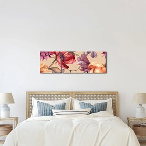 Kép - Vintage virágok (órával) (90x30 cm)