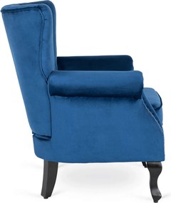 Fotel sötétkék bársony kárpittal – MALLO