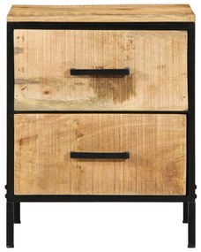 Éjjeli Szekrények 2 db 40x35x50 cm Tömör Fából Készült Rusztikus Mangófából