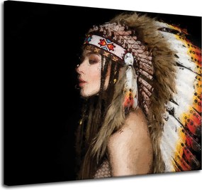 Vászonkép Nő indián művészet Festmény 100x80 cm