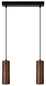 Aldabra Pipe függőlámpa GU10-es foglalat, 2 LED izzó, 5W, fekete-dió