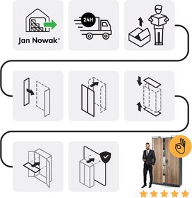 Fém irodai iratszekrény JAN II, Eco Design: antracit/dió