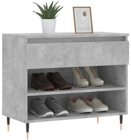 betonszürke szerelt fa cipőszekrény 70x36x60 cm