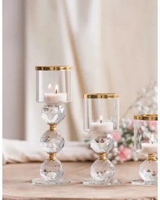 3 darabos aranyszínű gyertyatartó szett