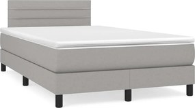 vidaXL világosszürke szövet rugós ágy matraccal 120 x 200 cm