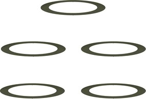 vidaXL Alkalmas lapos fa gyűrűkhez 5 pcs Oliva zöld Ø90 / 120 cm Acél