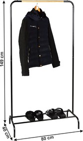 Akasztó, fekete/természetes, RAPSO