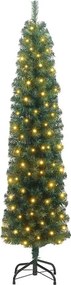 vidaXL Mű karácsonyfa 300 LED-del Zöld 180 cm PVC, acél és műanyag