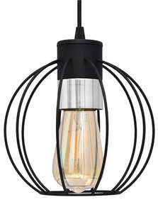 Csillár zsinóron STARLIGHT 1xE27/15W/230V fekete/ezüst