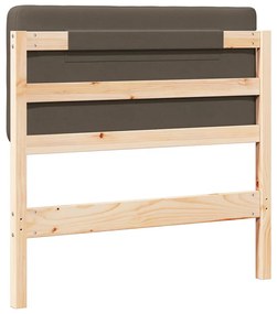 Kárpitozott fejtámla Barna és taupe 100 cm Tömör fenyőfa