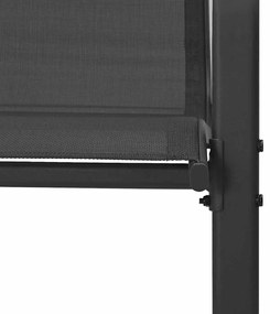 6 db fekete textilén rakásolható kerti szék