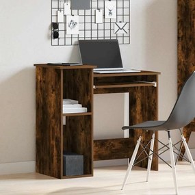 füstös tölgy szerelt fa íróasztal polcokkal 84x40x78 cm