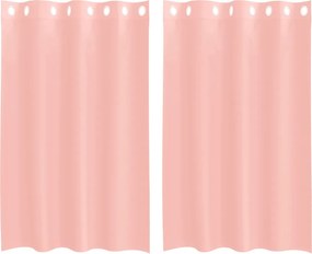 vidaXL 2 db rózsaszín fátyolfüggönyök rojtokkal 140x175 cm