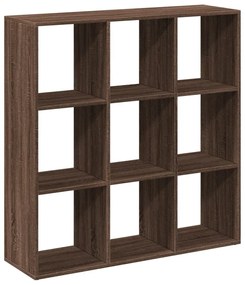 barna tölgy szerelt fa elválasztó könyvespolc 102x29x103,5 cm