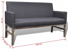 sötétszürke gumifa és szövet pad bélelt párnával