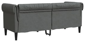 sötétszürke 2 személyes szövet Chesterfield kanapé