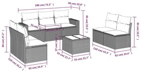 8 részes szürke polyrattan kerti ülőgarnitúra párnákkal