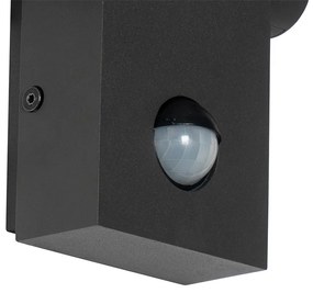 Kültéri fali lámpa antracit színű, beépített LED-del IP54 mozgásérzékelővel - Zane