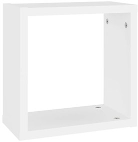 6 db fehér fali kockapolc 30 x 15 x 30 cm