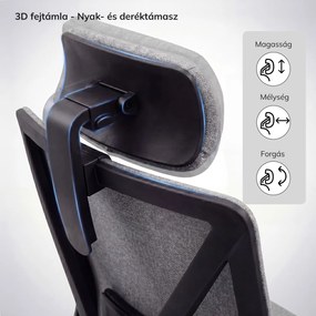 Ergonomikus irodai szék szürke VECTOR