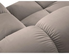 Világosbarna bársony moduláris sarokkanapé (variálható) Bellis – Micadoni