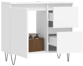 Fehér szerelt fa fürdőszobaszekrény 65 x 33 x 60 cm